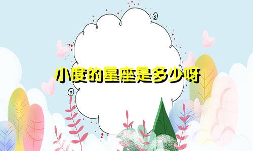 小度的星座是多少呀