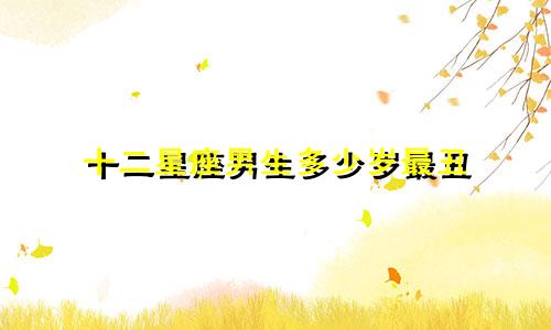 十二星座男生多少岁最丑
