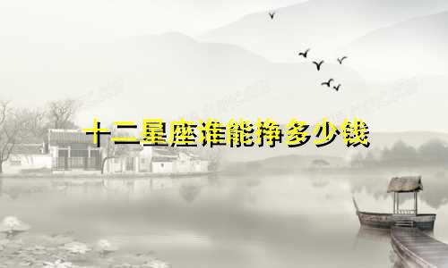 十二星座谁能挣多少钱