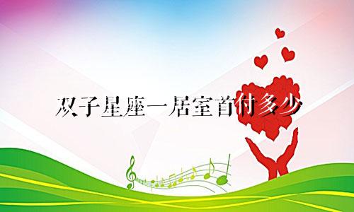 双子星座一居室首付多少