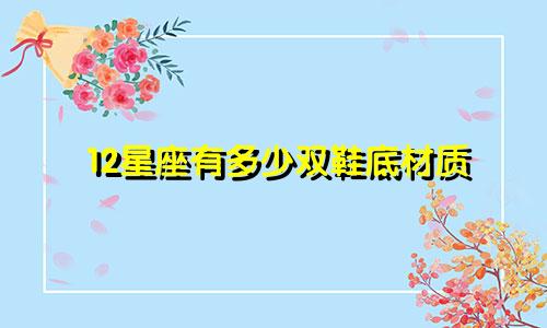 12星座有多少双鞋底材质