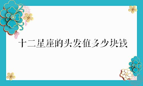 十二星座的头发值多少块钱