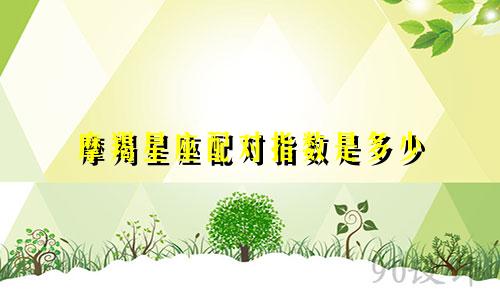 摩羯星座配对指数是多少