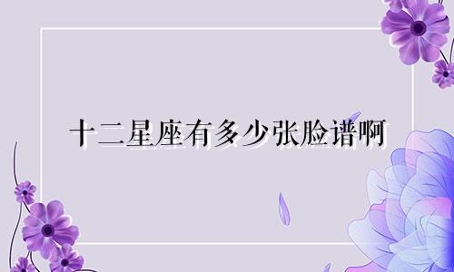十二星座有多少张脸谱啊