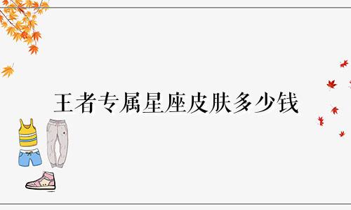 王者专属星座皮肤多少钱