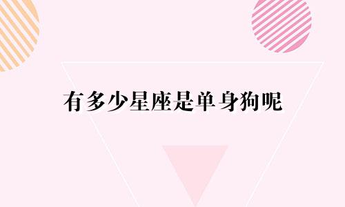 有多少星座是单身狗呢