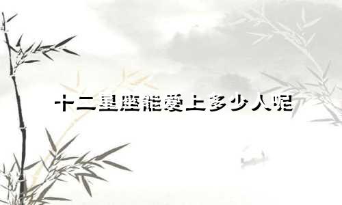 十二星座能爱上多少人呢