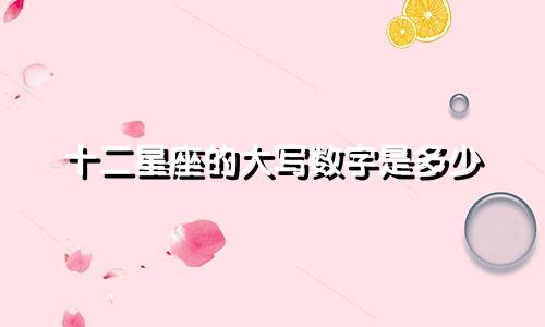 十二星座的大写数字是多少