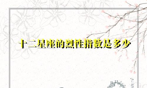 十二星座的烈性指数是多少