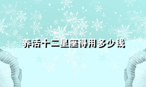养活十二星座得用多少钱