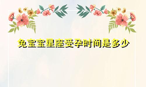 兔宝宝星座受孕时间是多少