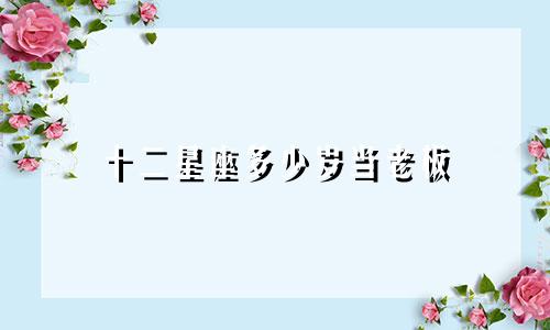 十二星座多少岁当老板