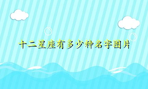 十二星座有多少种名字图片