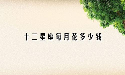 十二星座每月花多少钱