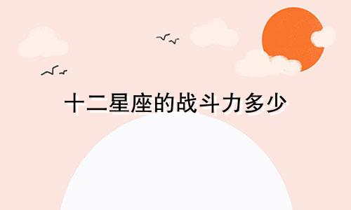 十二星座的战斗力多少