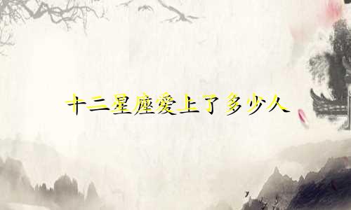 十二星座爱上了多少人