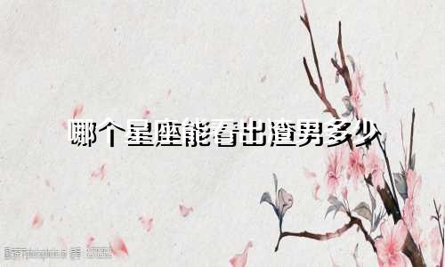 哪个星座能看出渣男多少
