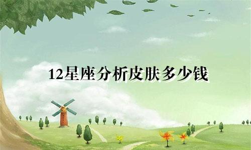 12星座分析皮肤多少钱