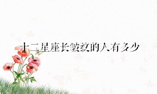 十二星座长皱纹的人有多少