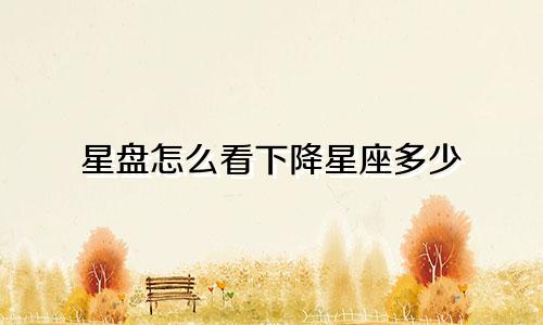 星盘怎么看下降星座多少