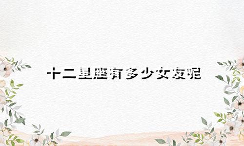 十二星座有多少女友呢