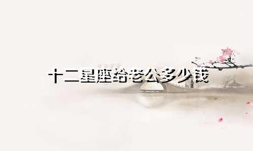 十二星座给老公多少钱