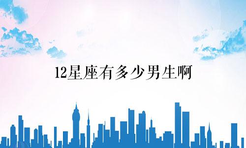 12星座有多少男生啊
