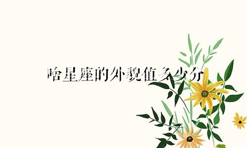 啥星座的外貌值多少分