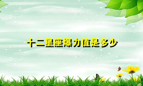 十二星座爆力值是多少