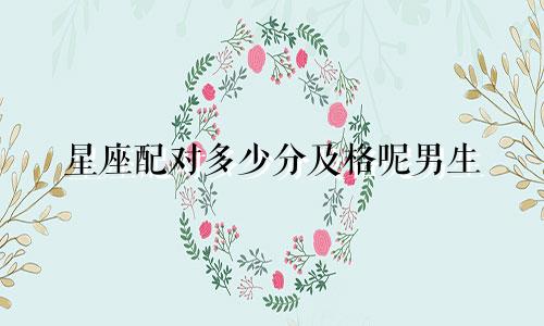 星座配对多少分及格呢男生