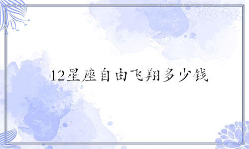 12星座自由飞翔多少钱