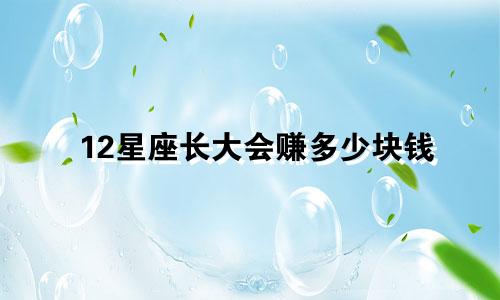 12星座长大会赚多少块钱
