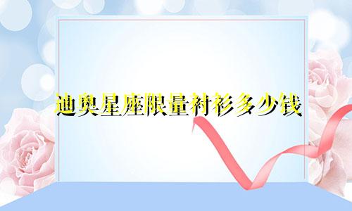 迪奥星座限量衬衫多少钱