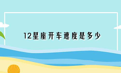 12星座开车速度是多少