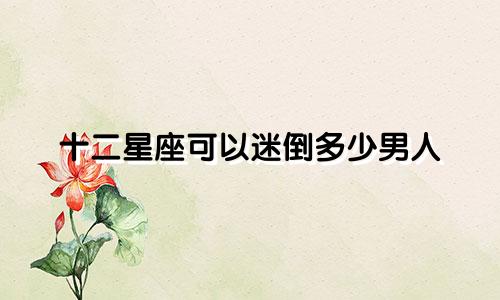 十二星座可以迷倒多少男人