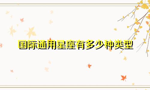国际通用星座有多少种类型