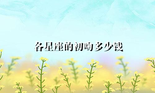 各星座的初吻多少钱