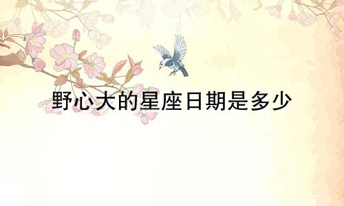 野心大的星座日期是多少