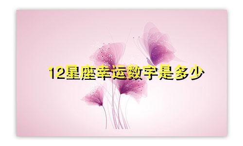 12星座幸运数字是多少