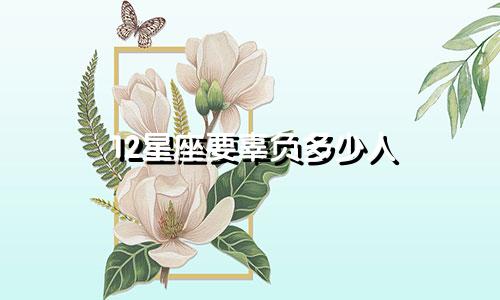 12星座要辜负多少人