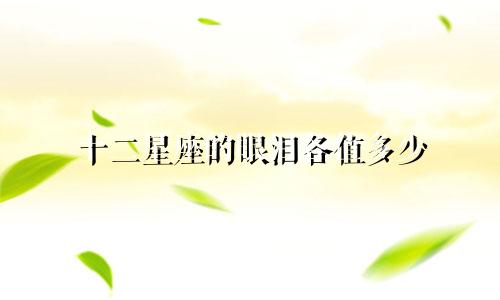 十二星座的眼泪各值多少