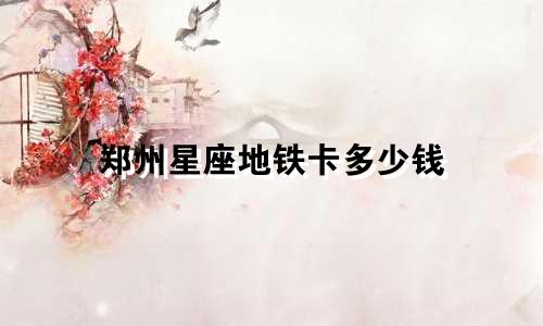 郑州星座地铁卡多少钱
