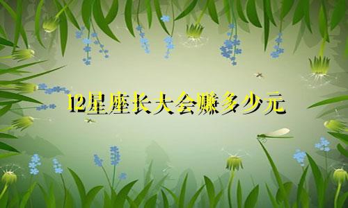 12星座长大会赚多少元