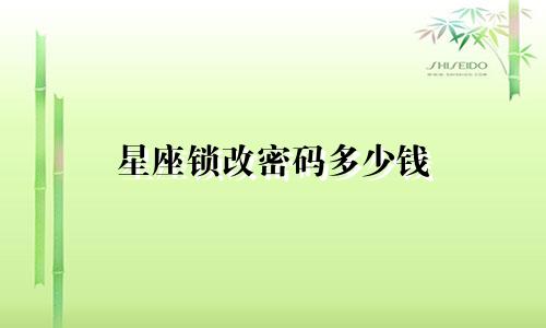 星座锁改密码多少钱