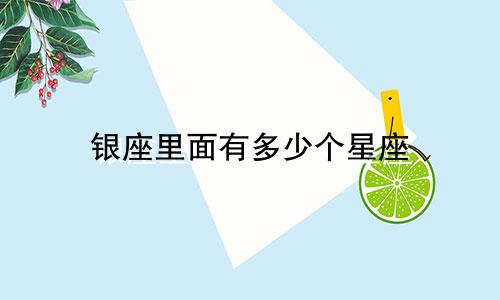 银座里面有多少个星座