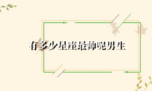 有多少星座最帅呢男生