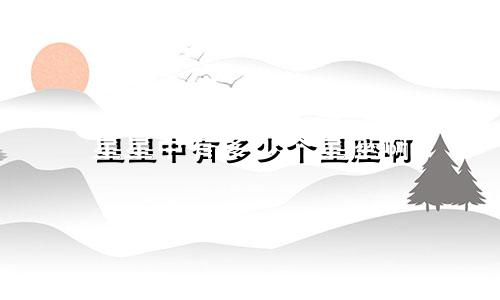 星星中有多少个星座啊