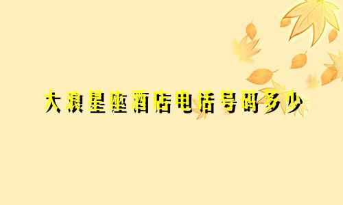 大浪星座酒店电话号码多少