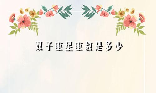 双子座星座数是多少