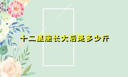 十二星座长大后是多少斤